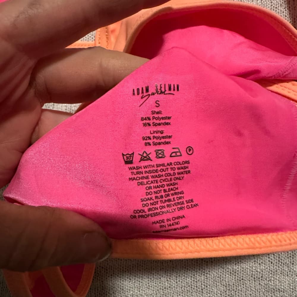Adam Selman High Dive bikini top ultra pink small - Thumbnail 2
