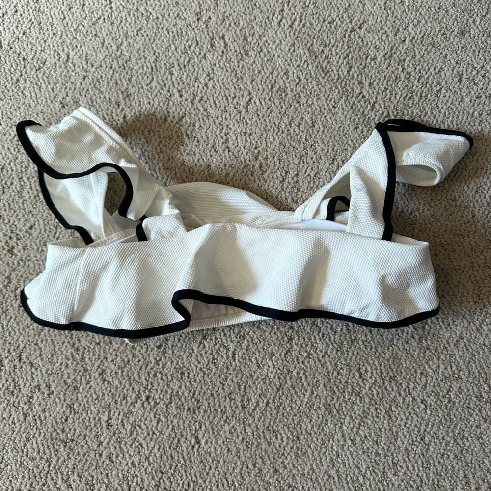 Eberjey Pique Jane bikini top ecru black xs - Thumbnail 2