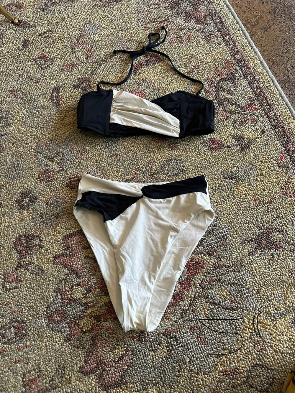 NWOT L*Space Nancy Lee high waist bikini set black white small - Thumbnail 2
