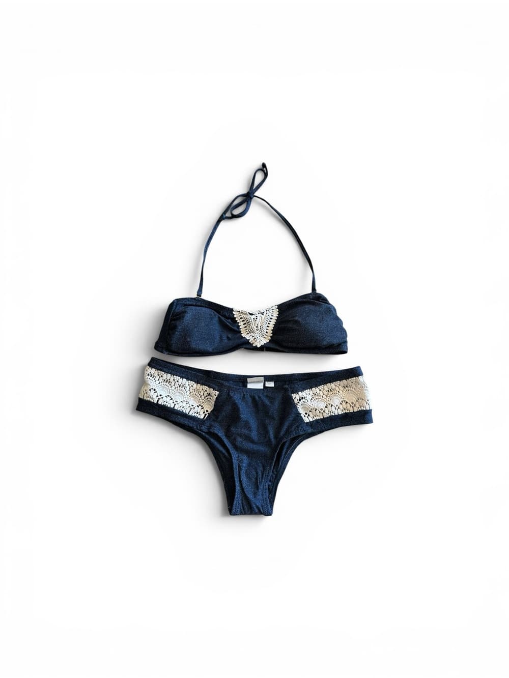 NWOT L*Space crochet faux denim bikini set extra small - Thumbnail 5