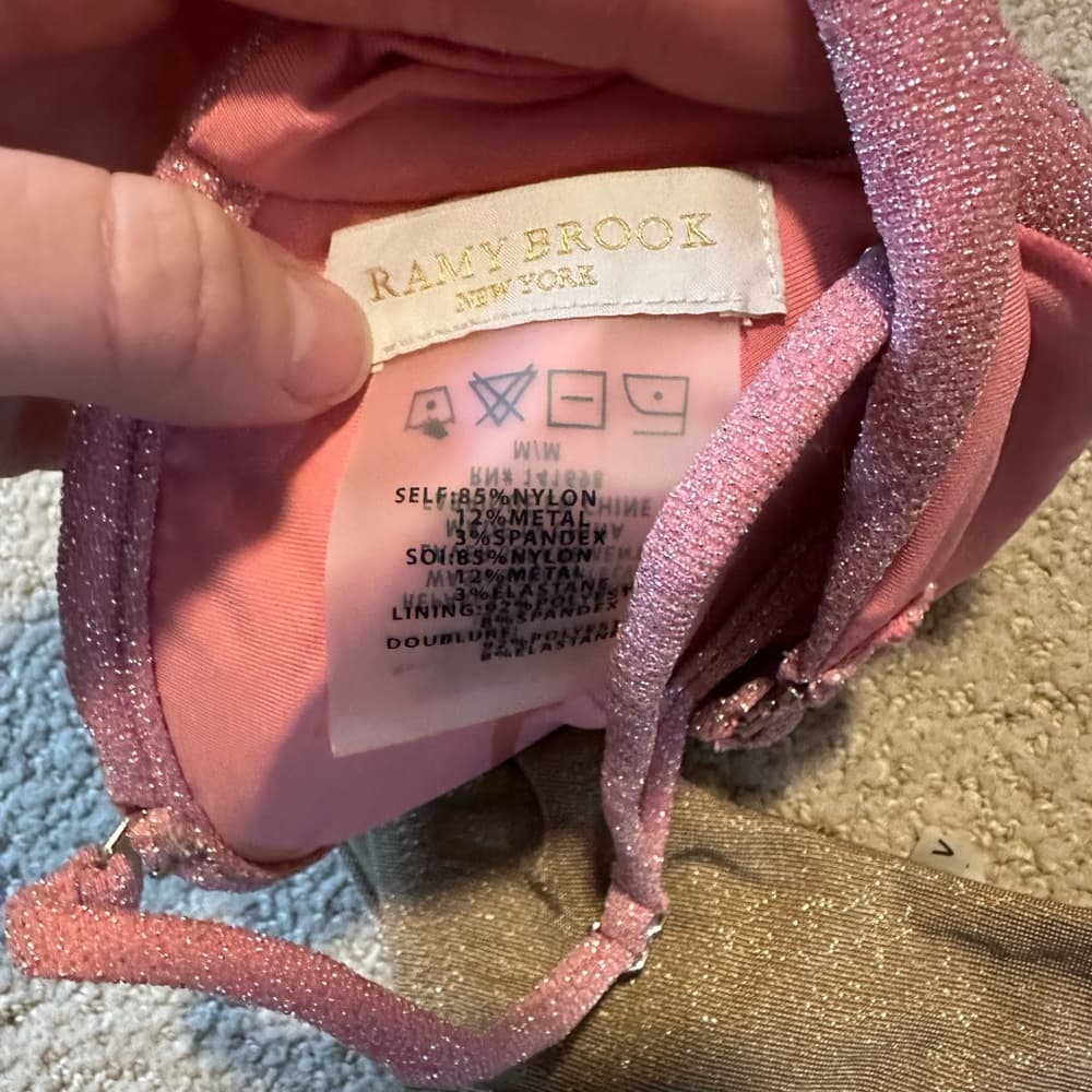 Ramy Brook Venus lurex bow bikini top pink - Thumbnail 2