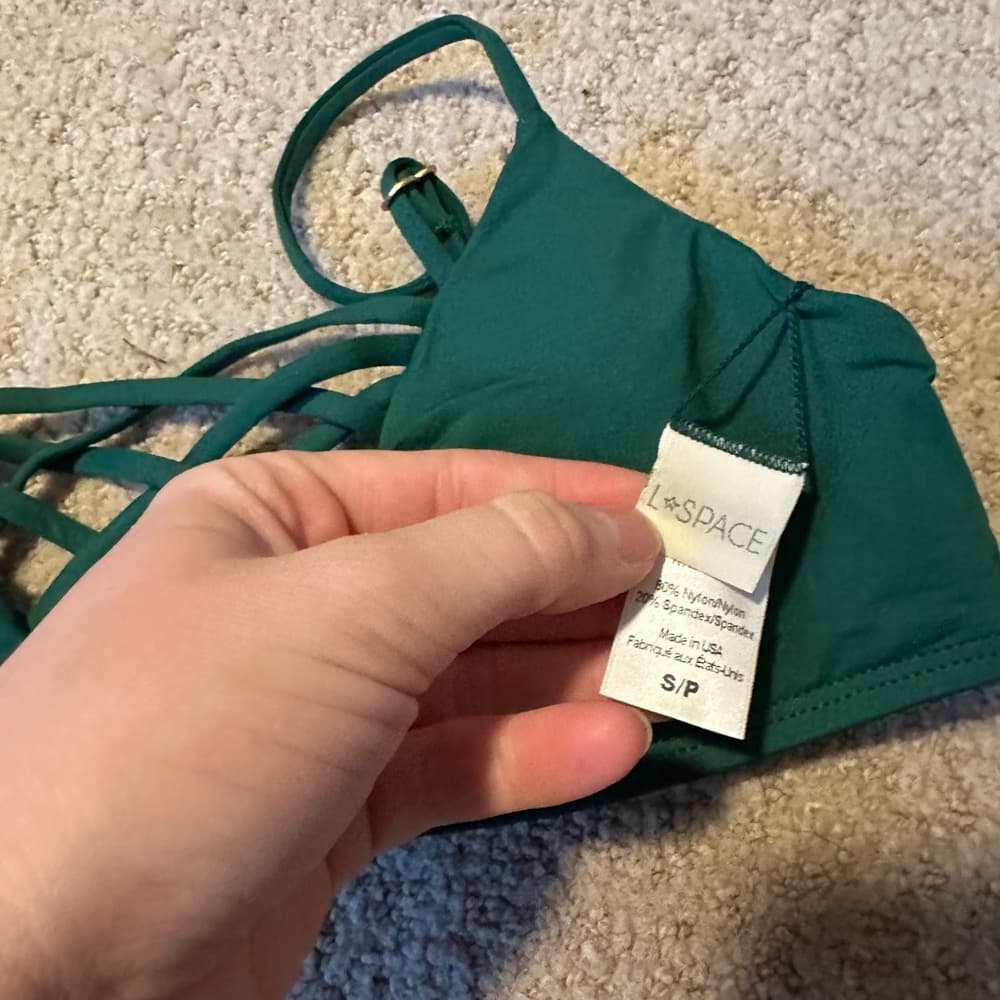 NWOT L*Space Jaime bikini top emerald green - Thumbnail 3