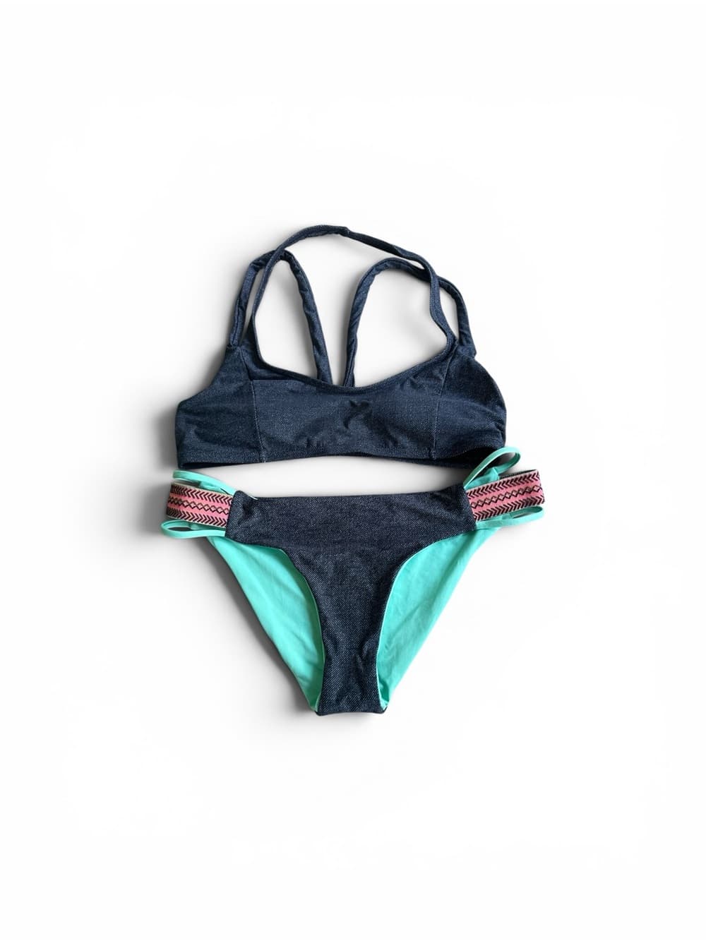 NWOT L*Space Night Tribe denim bikini set - Thumbnail 4