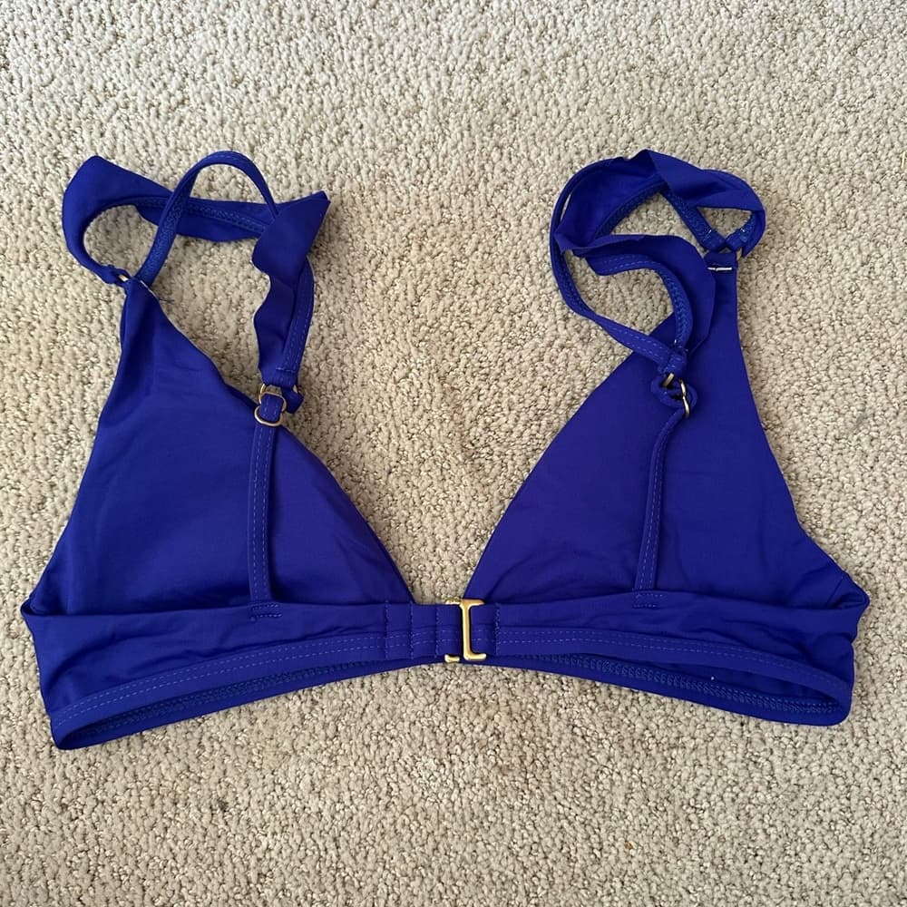 NWOT L*Space ruffle bikini top royal blue - Thumbnail 2