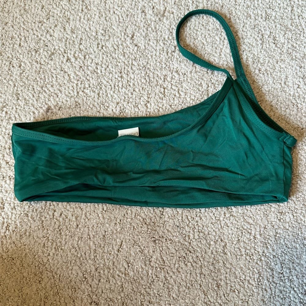 NWOT L*space one shoulder bikini top emerald green - Thumbnail 2