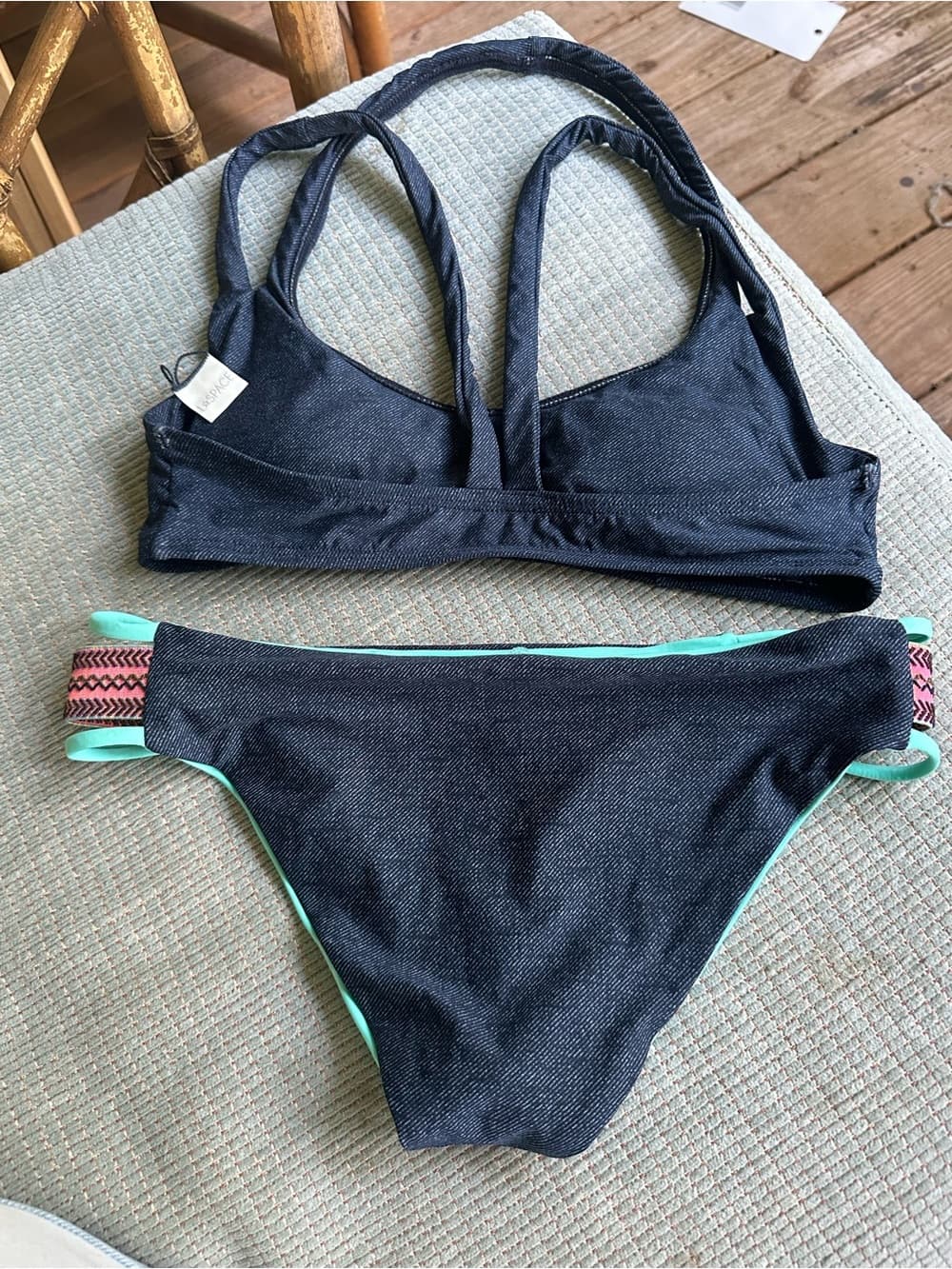 NWOT L*Space Night Tribe denim bikini set - Thumbnail 3