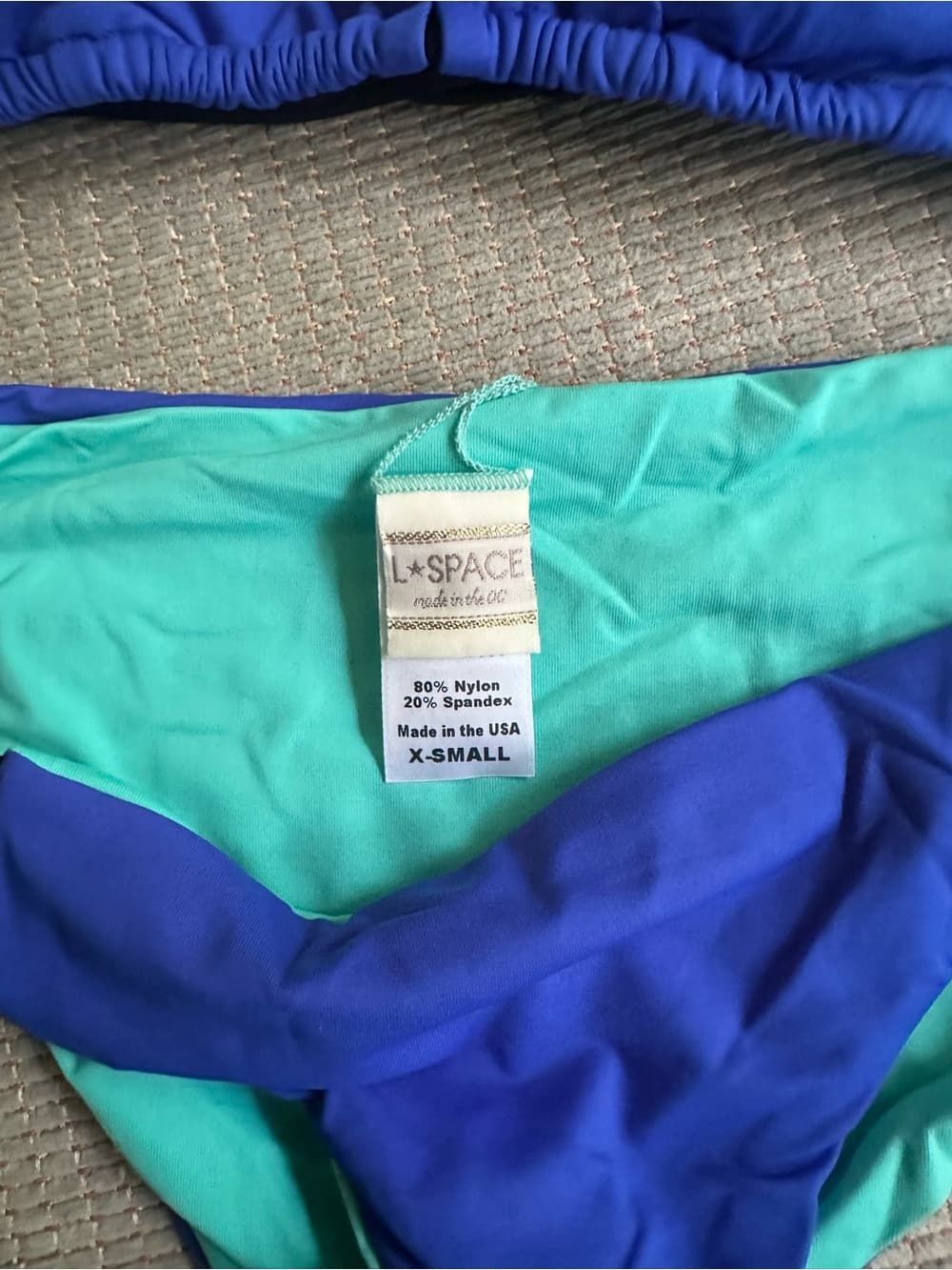 NWOT L*Space Low Down bikini set black blue teal - Thumbnail 2