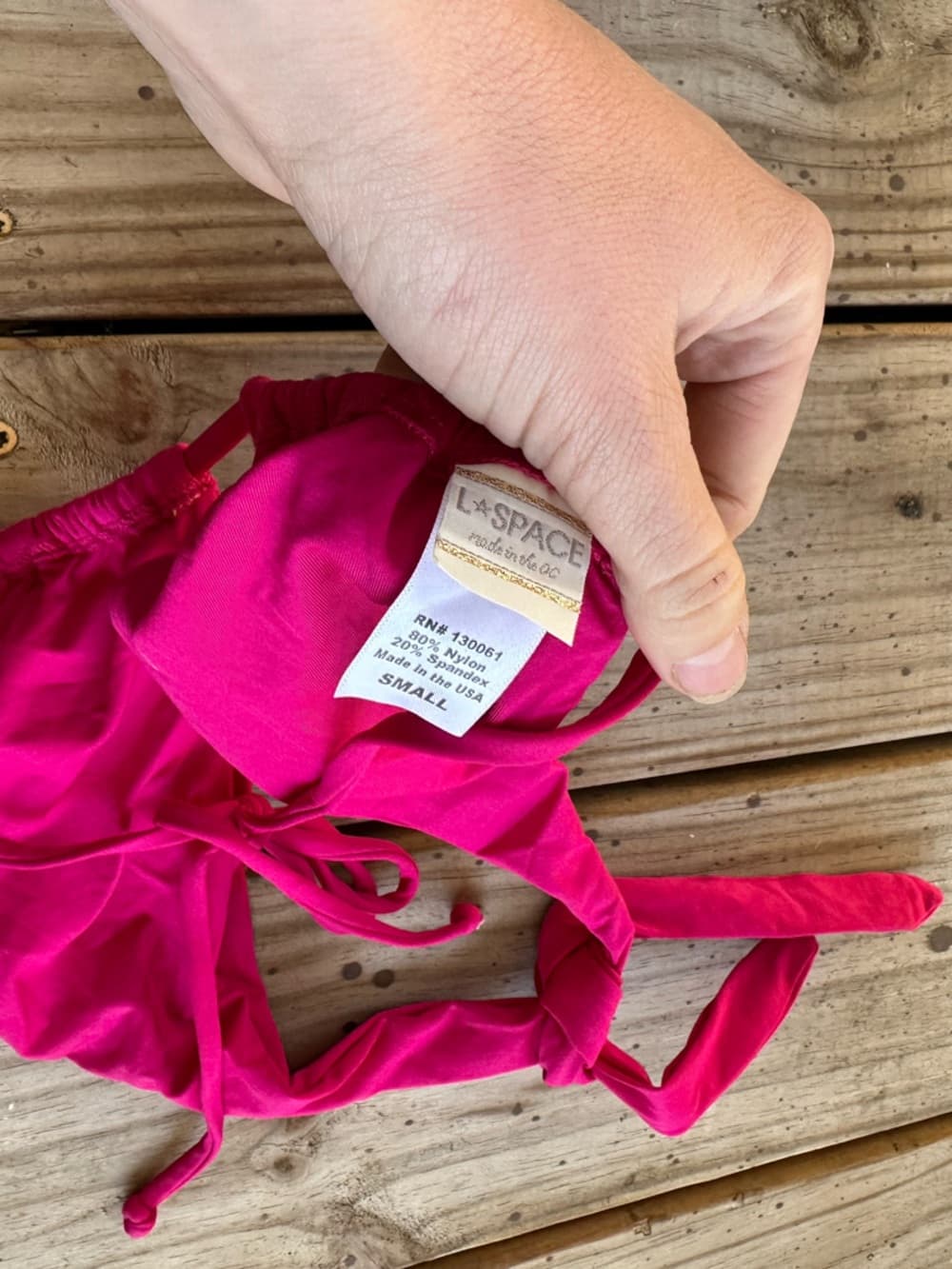 NWOT L*Space halter bikini top hot pink - Thumbnail 3