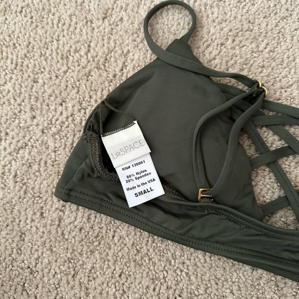 NWOT L*Space Jaime bikini top olive green - Thumbnail 3