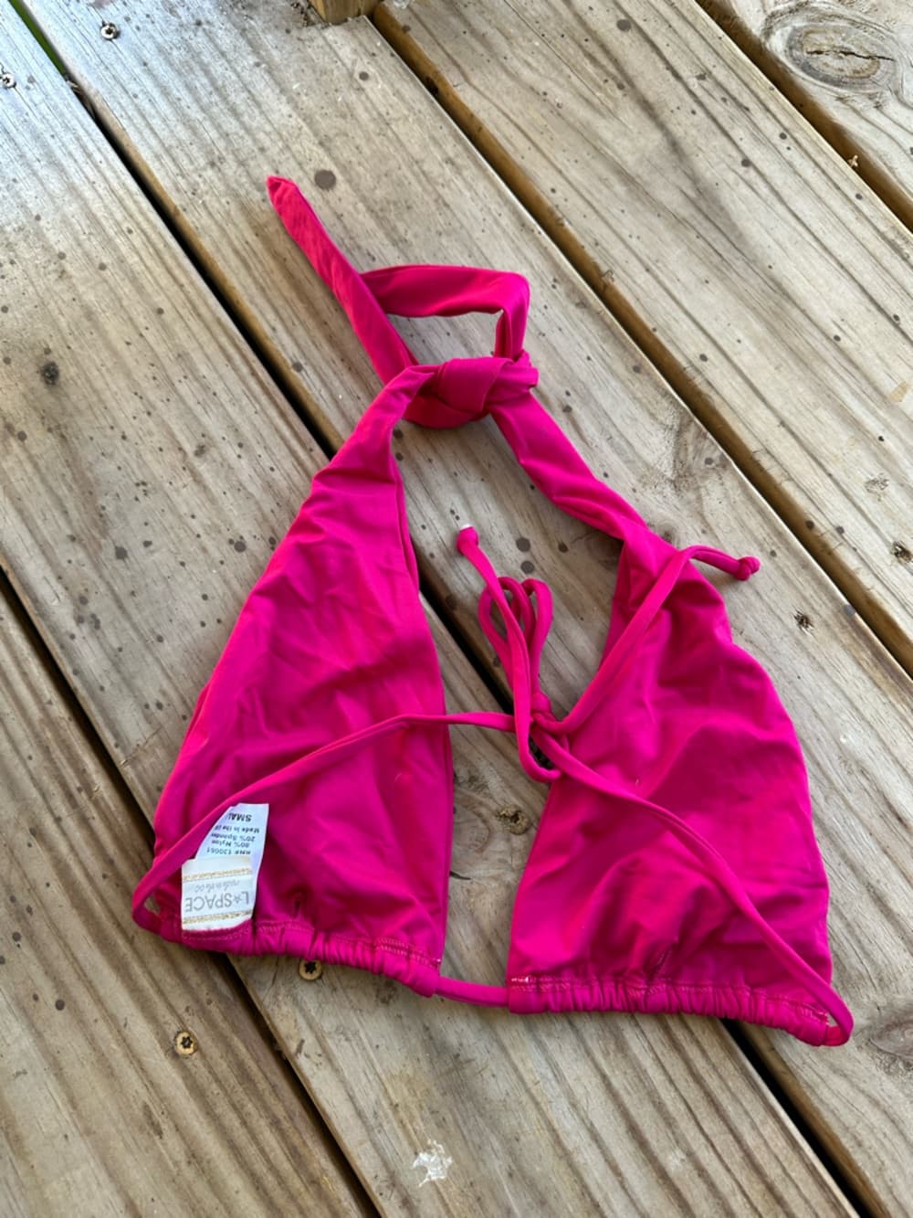 NWOT L*Space halter bikini top hot pink - Thumbnail 2