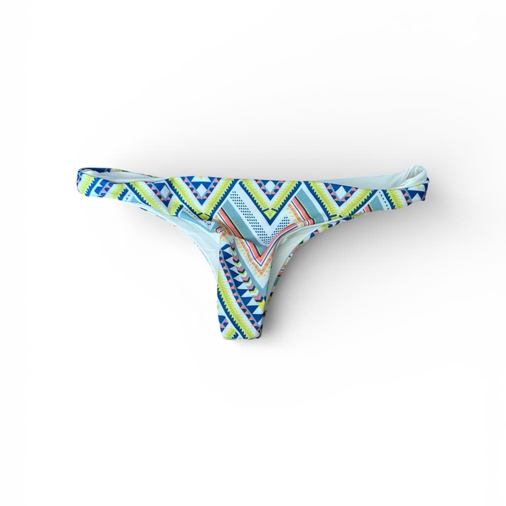NWOT L*Space Antigua white tribal thong bikini bottoms small - Thumbnail 2