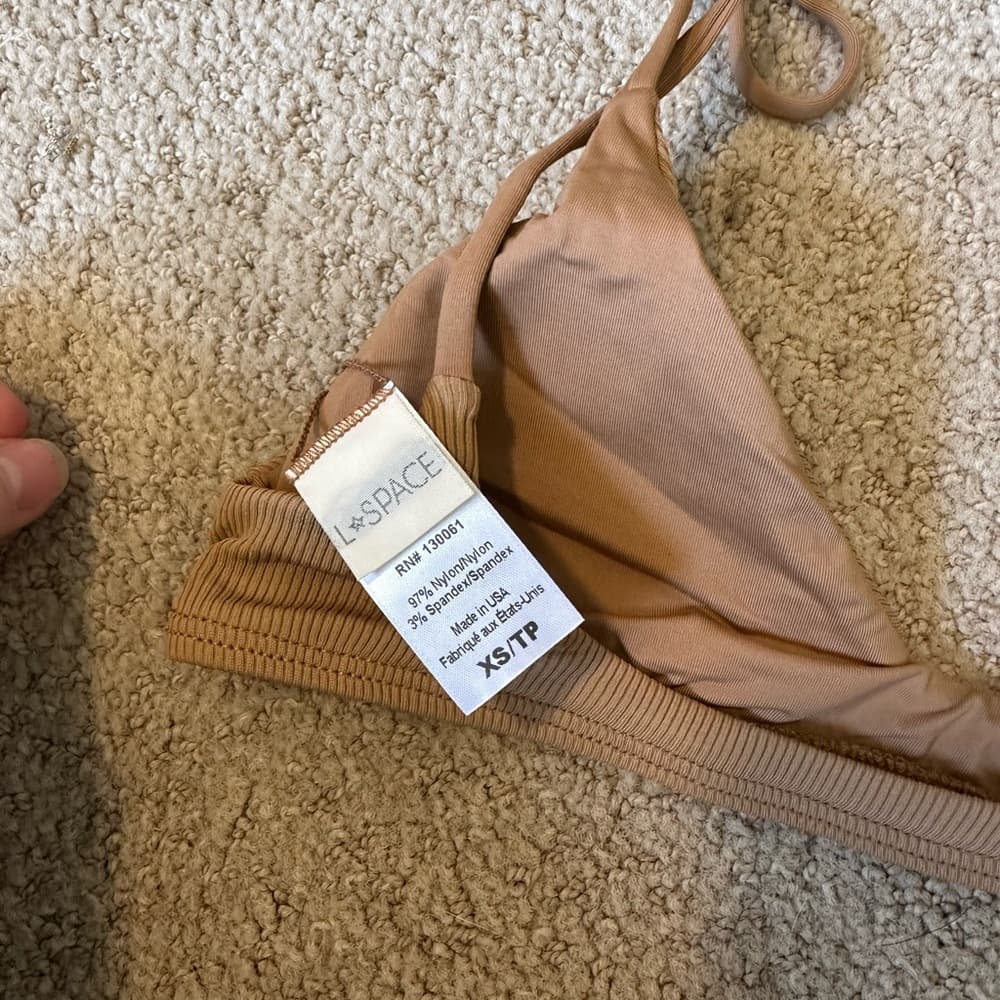NWOT L*Space Daisy bikini top Camel ribbed - Thumbnail 3