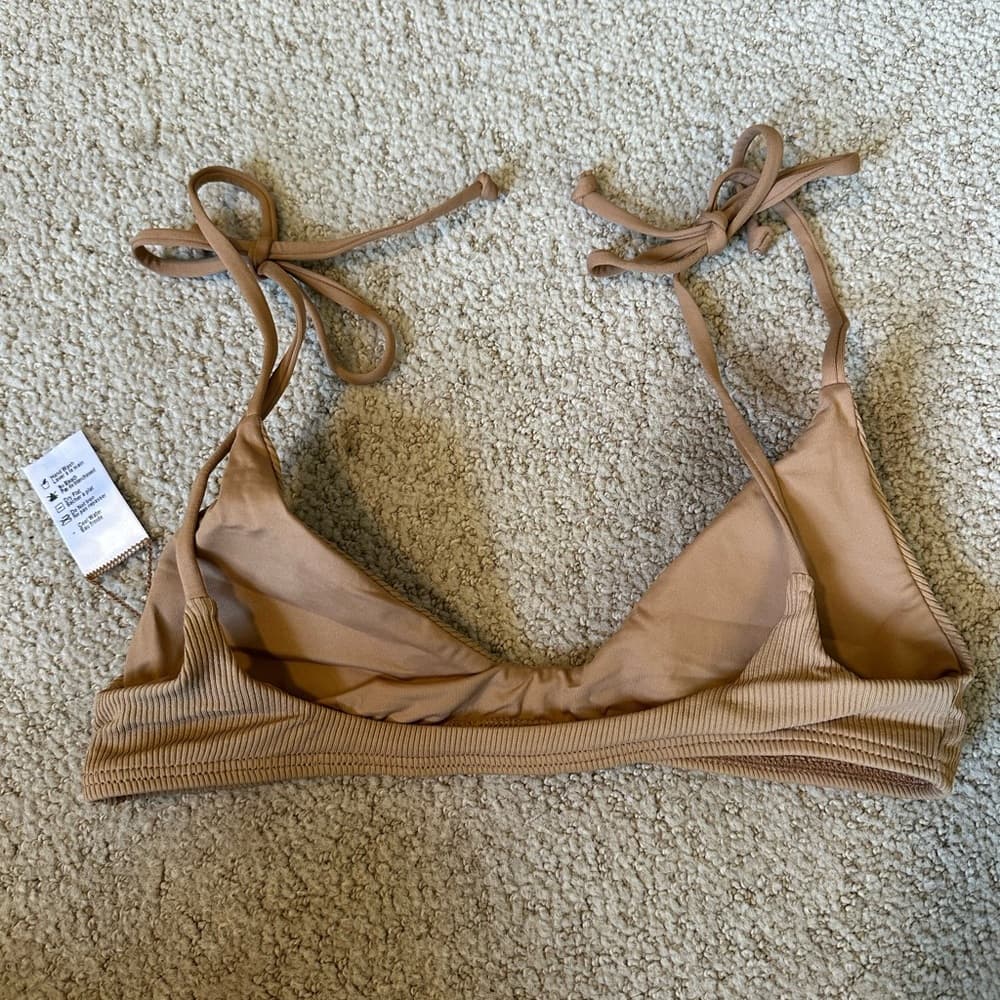 NWOT L*Space Daisy bikini top Camel ribbed - Thumbnail 2