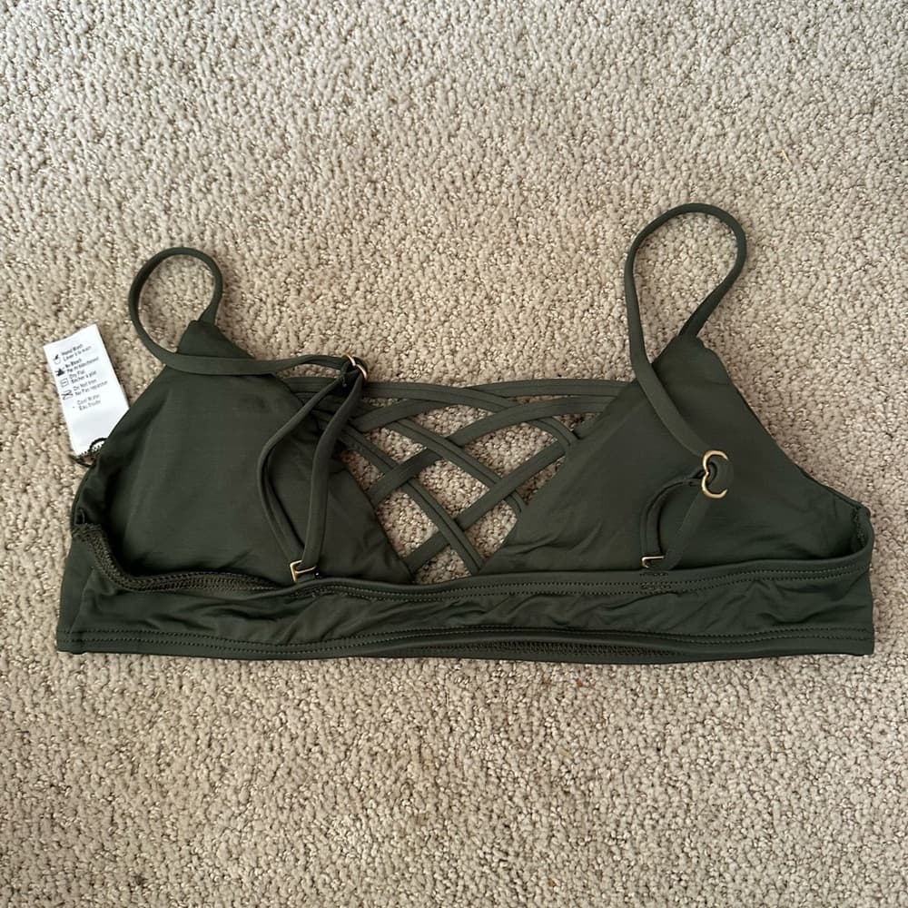 NWOT L*Space Jaime bikini top olive green - Thumbnail 2