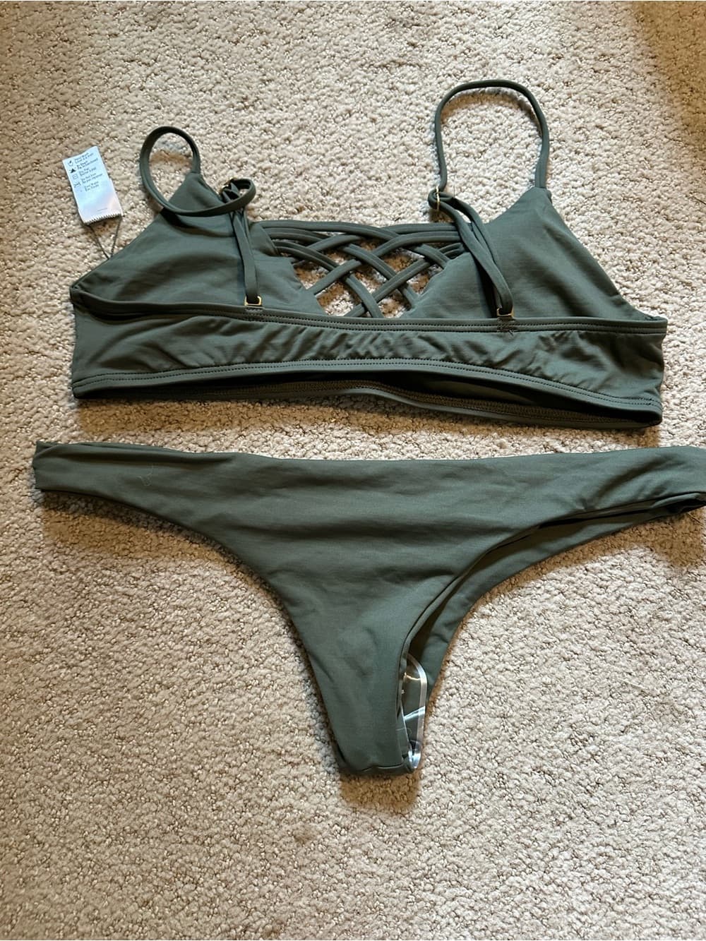 NWOT L*Space Jaimie bikini set green large - Thumbnail 3