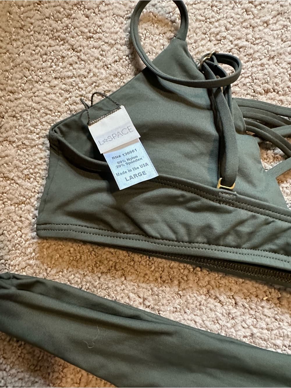 NWOT L*Space Jaimie bikini set green large - Thumbnail 4