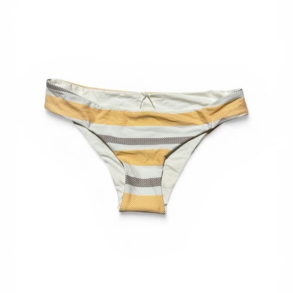 NWOT L*Space striped bikini bottoms white yellow - Thumbnail 5