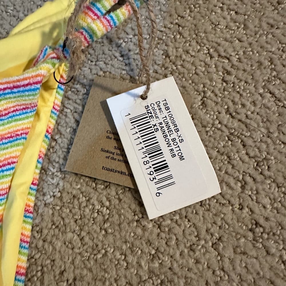 NWT Toast x Free People rainbow tunnel bikini bottoms xs - Thumbnail 2