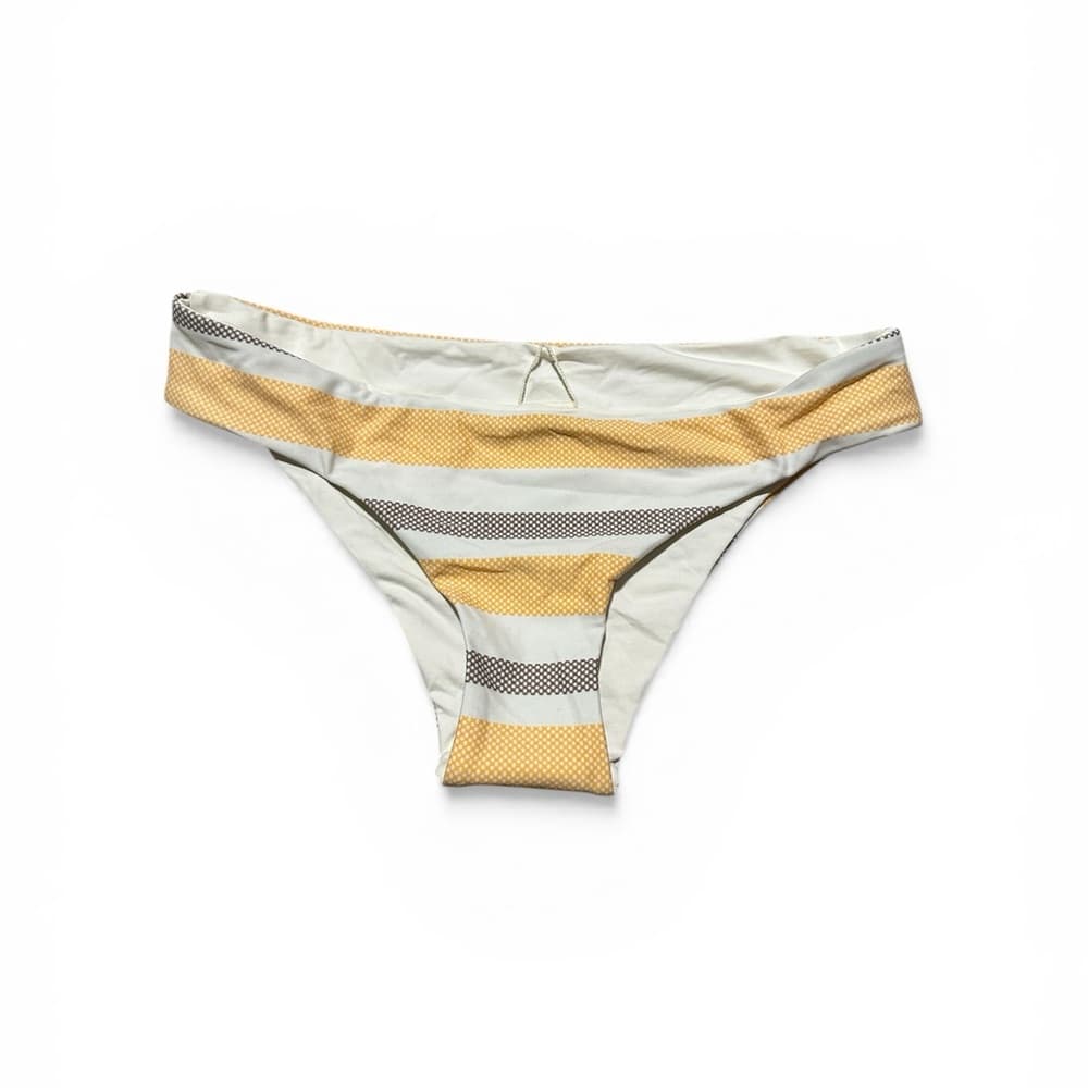 NWOT L*Space striped bikini bottoms white yellow - Thumbnail 4