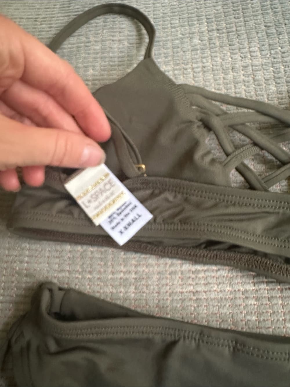 NWOT L*Space Jaime bikini set green extra small - Thumbnail 4