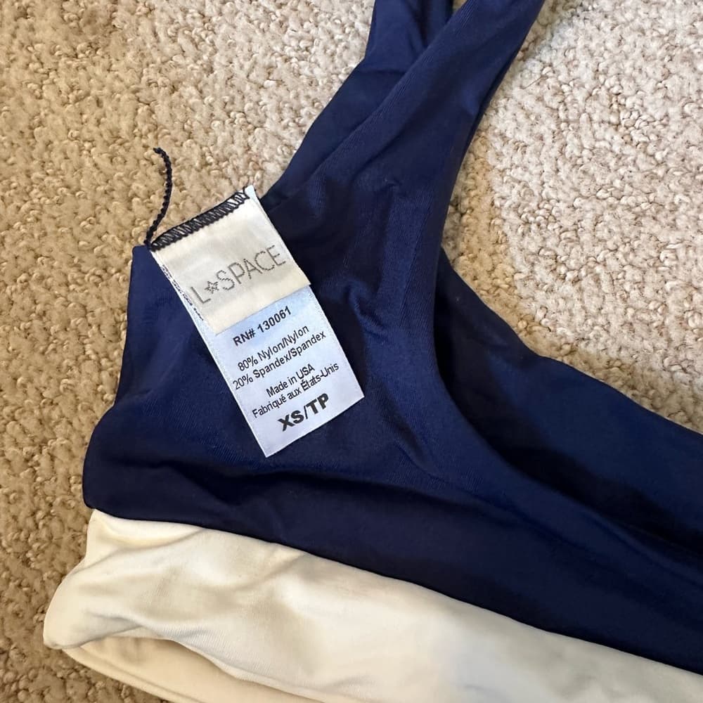 NWOT L*Space Miller bikini top navy white - Thumbnail 3