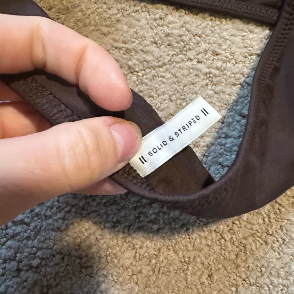 Solid and Striped bandeau bikini top brown - Thumbnail 3