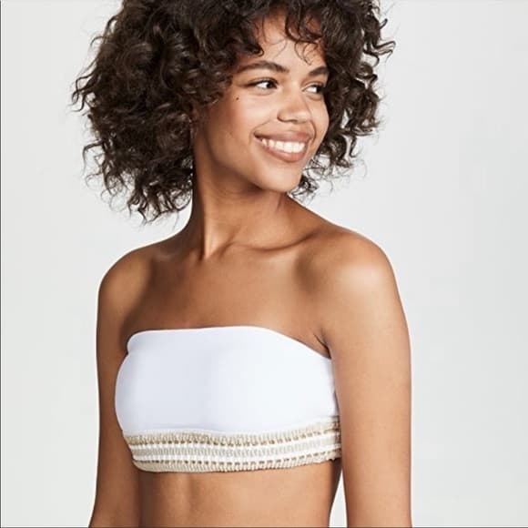Peixoto Kirra bandeau bikini top white gold - Thumbnail 6