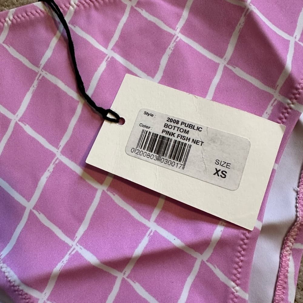 NWT Fisch Public bikini bottoms pink fish net - Thumbnail 2