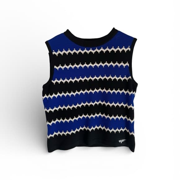 St. John wool blend sleeveless sweater blue medium - Thumbnail 5