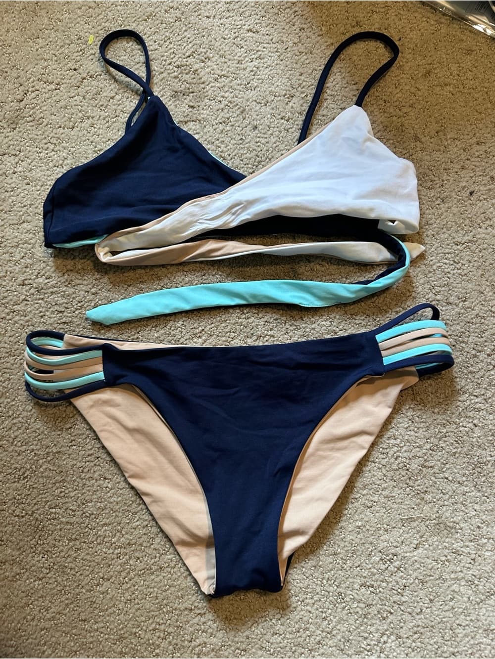 NWOT L*Space Chloe Low down bikini set large