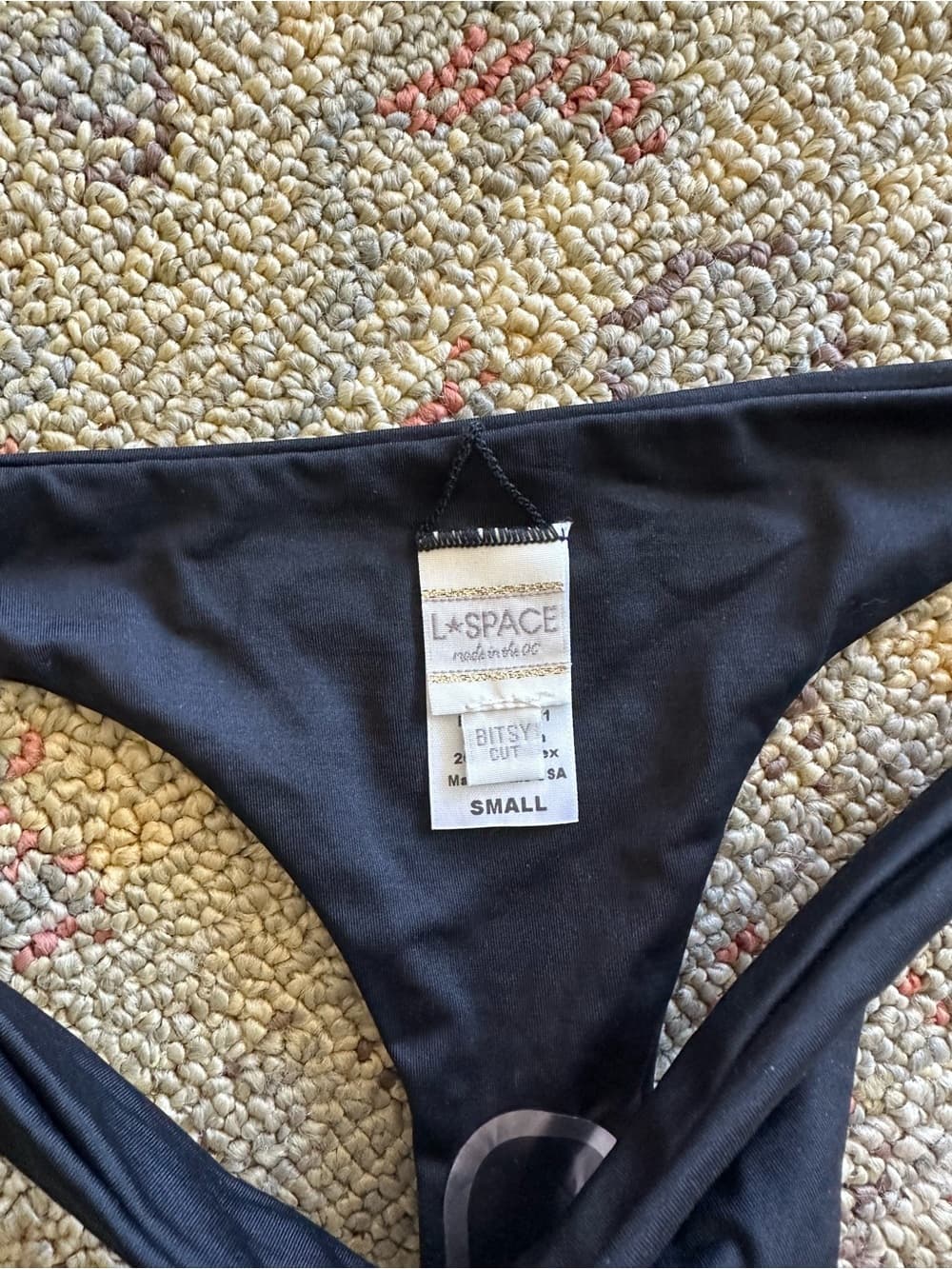 NWOT L*Space Hey Girl Itsy bikini set black small - Thumbnail 2