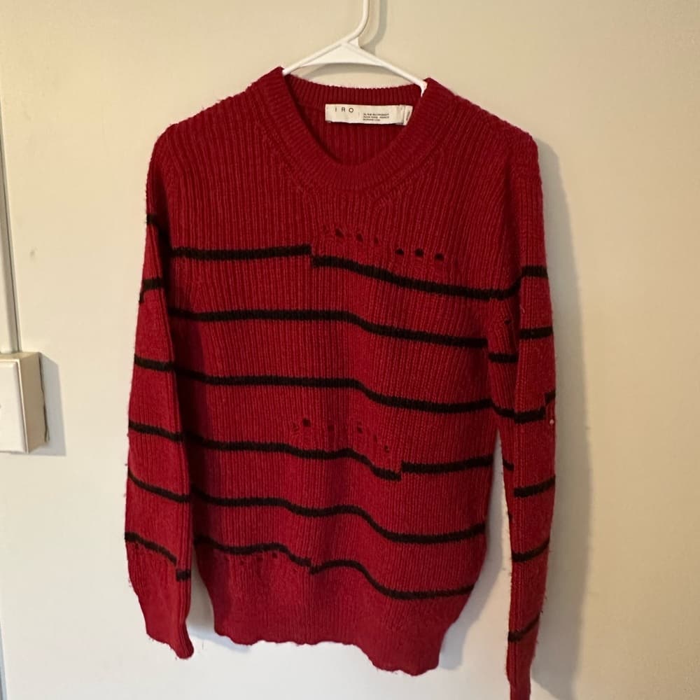 Iro Paris Cleon distressed wool alpaca sweater