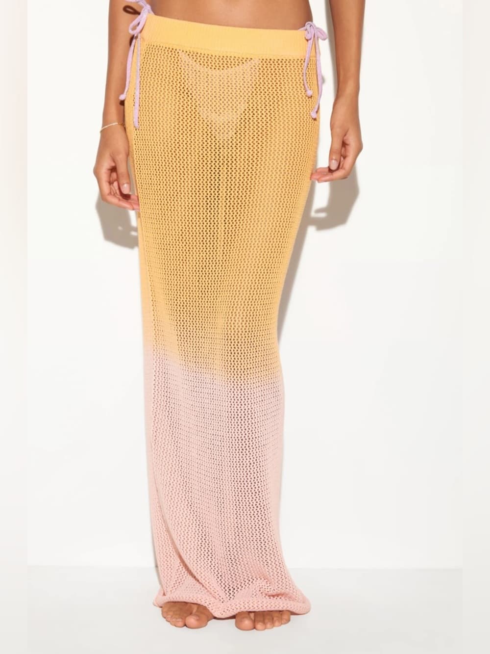 NWT Spiritual Gangster Carmen maxi crochet skirt Sorbet - Thumbnail 3