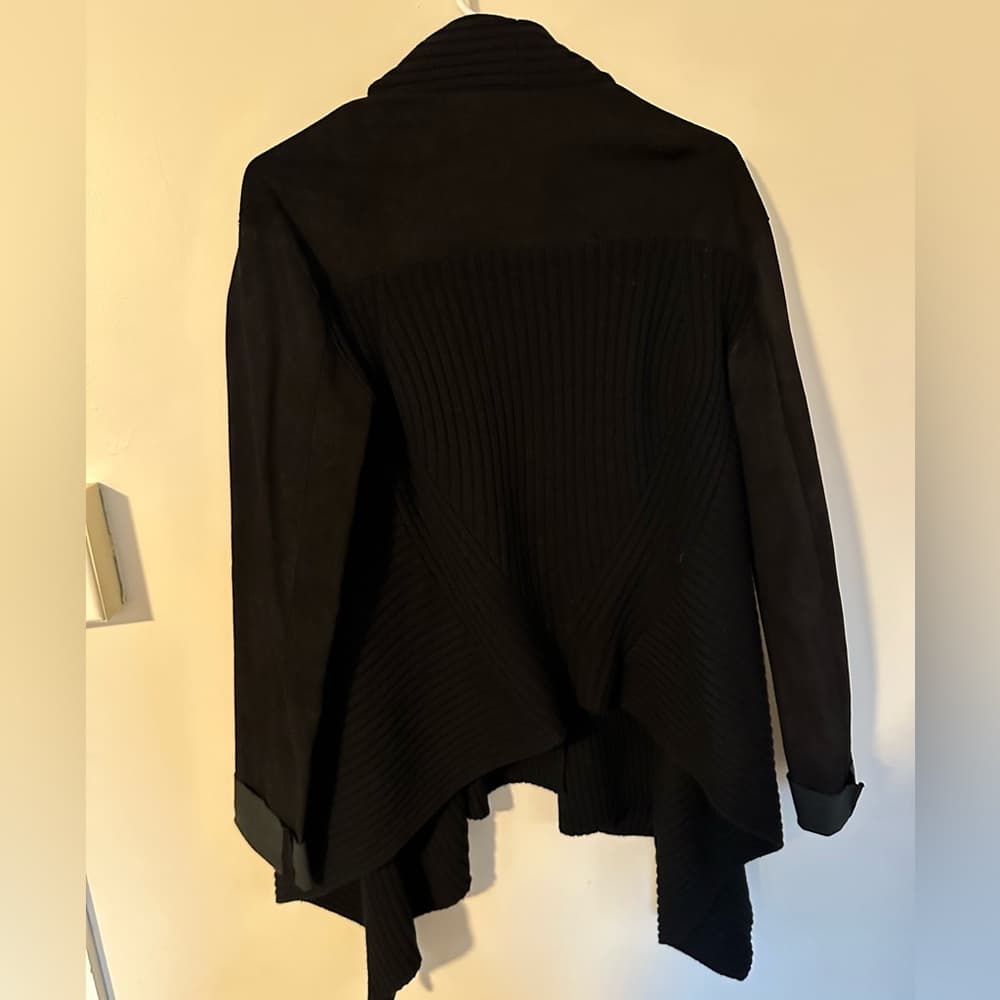 Donna Karan Cashmere Leather cardigan black - Thumbnail 4