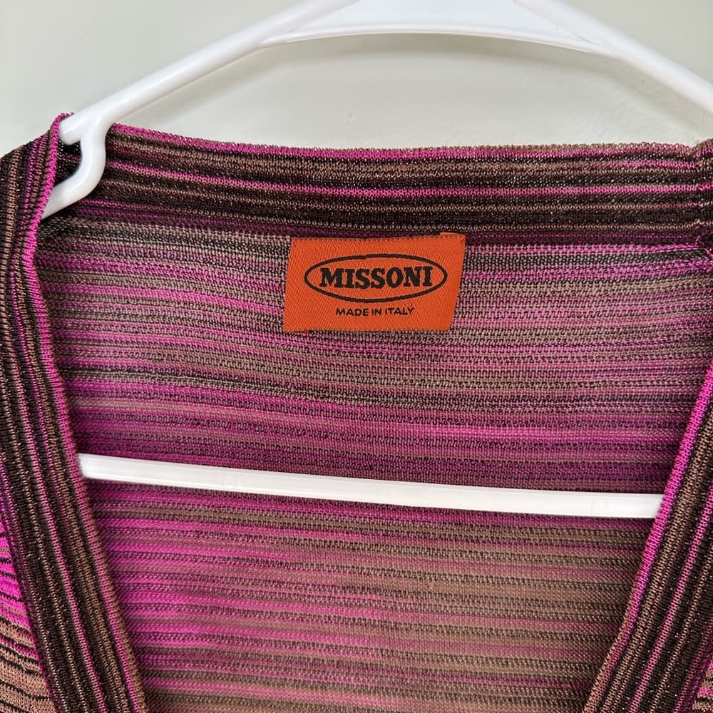 Missoni metallic knit cardigan purple brown - Thumbnail 2