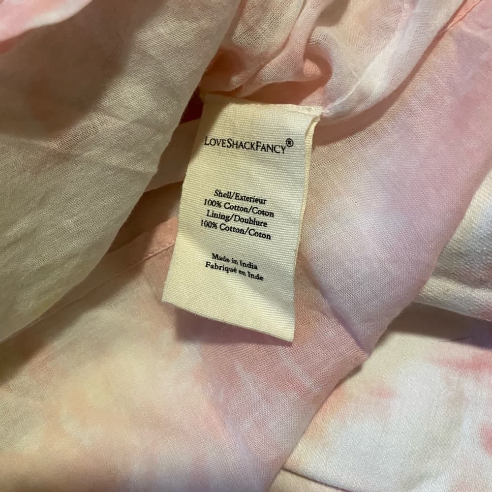 LoveShackFancy Landen denim tie dye skirt 0 - Thumbnail 3
