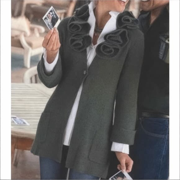 Soft Surroundings La Vie En Rose wool alpaca cardigan - Thumbnail 5
