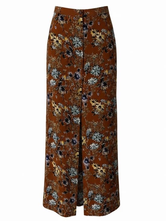 Blue Life maxi skirt floral button front - Thumbnail 6