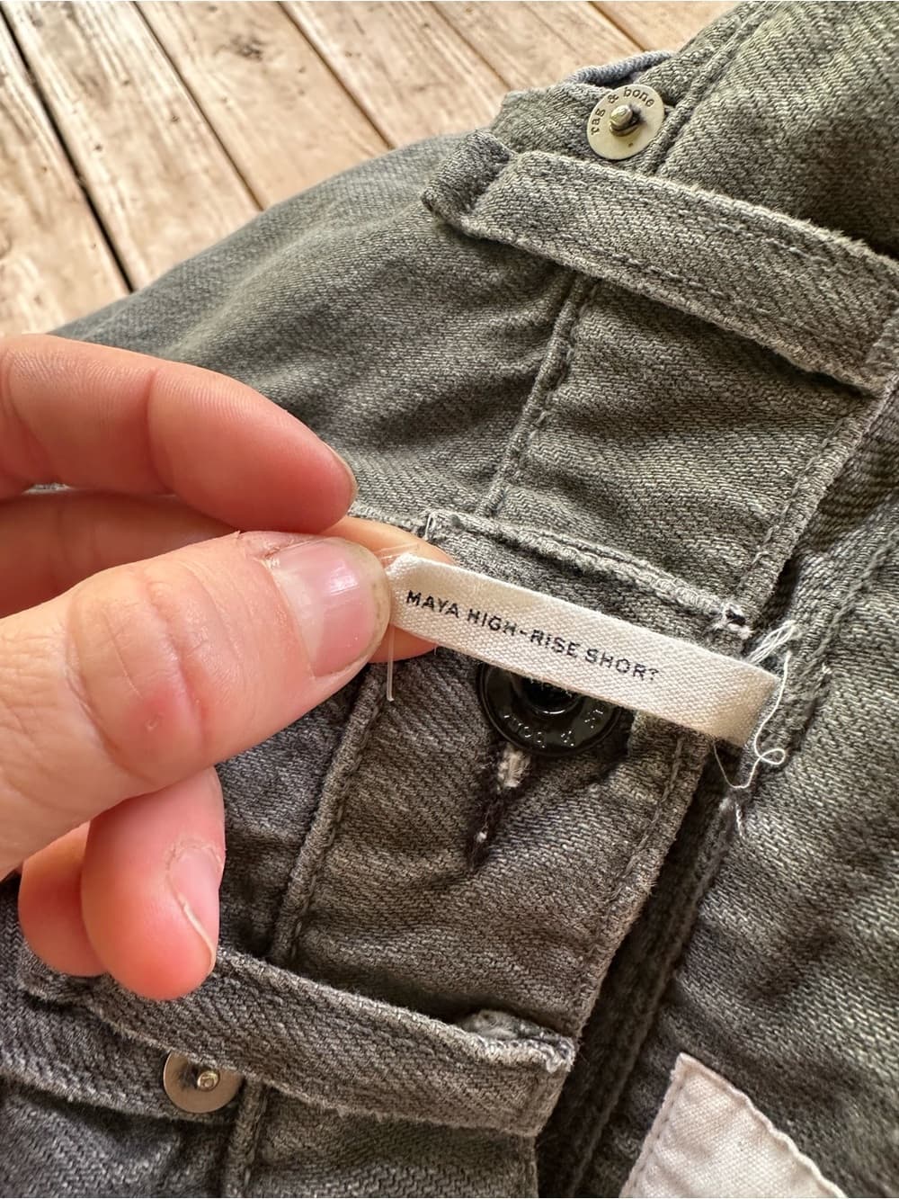 Rag and Bone Maya high rise shorts zipper 25 shadow - Thumbnail 5