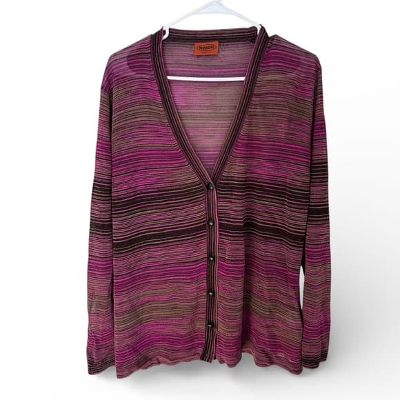 Missoni metallic knit cardigan purple brown - Thumbnail 9
