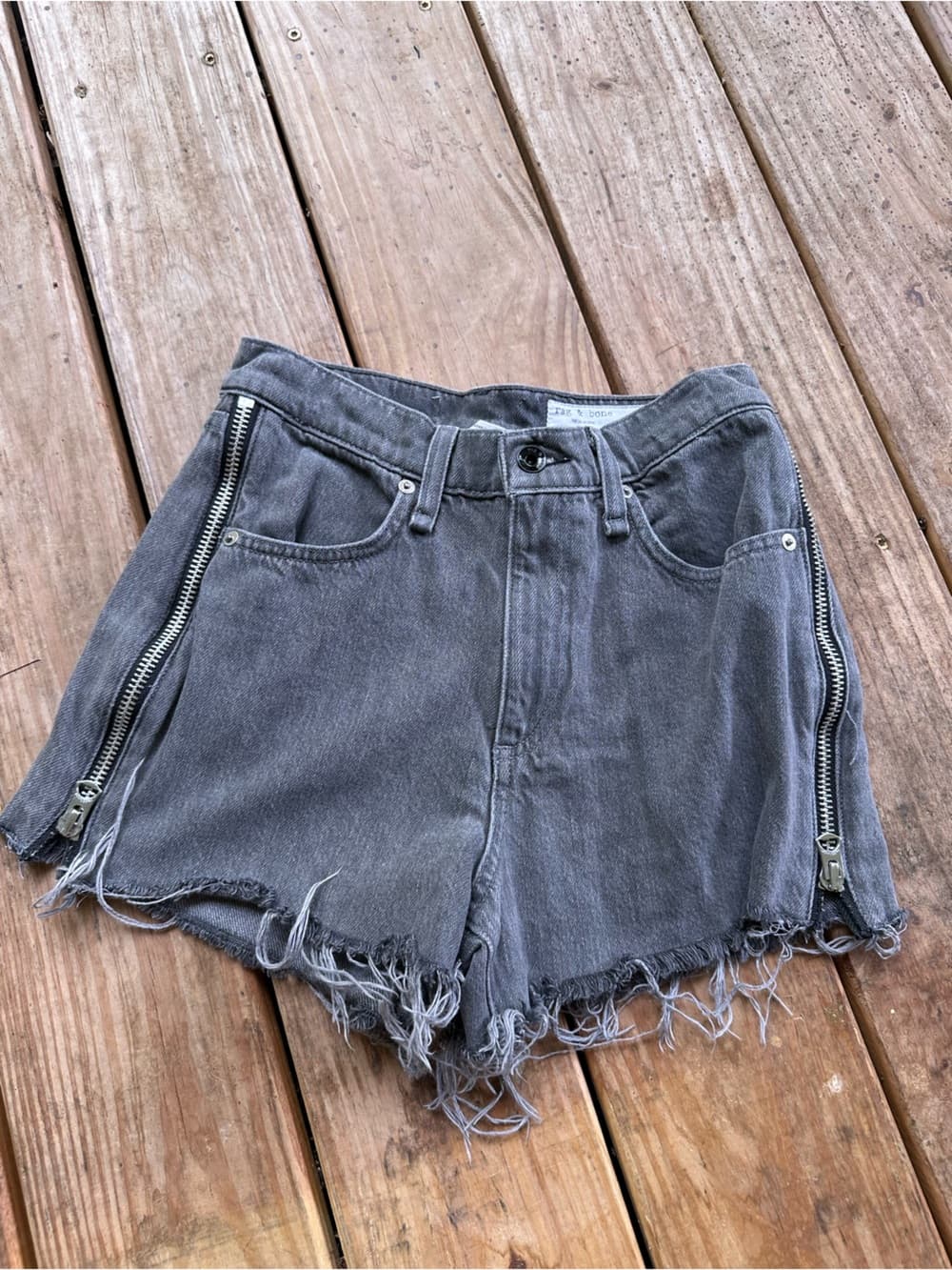 Rag and Bone Maya high rise shorts zipper 25 shadow