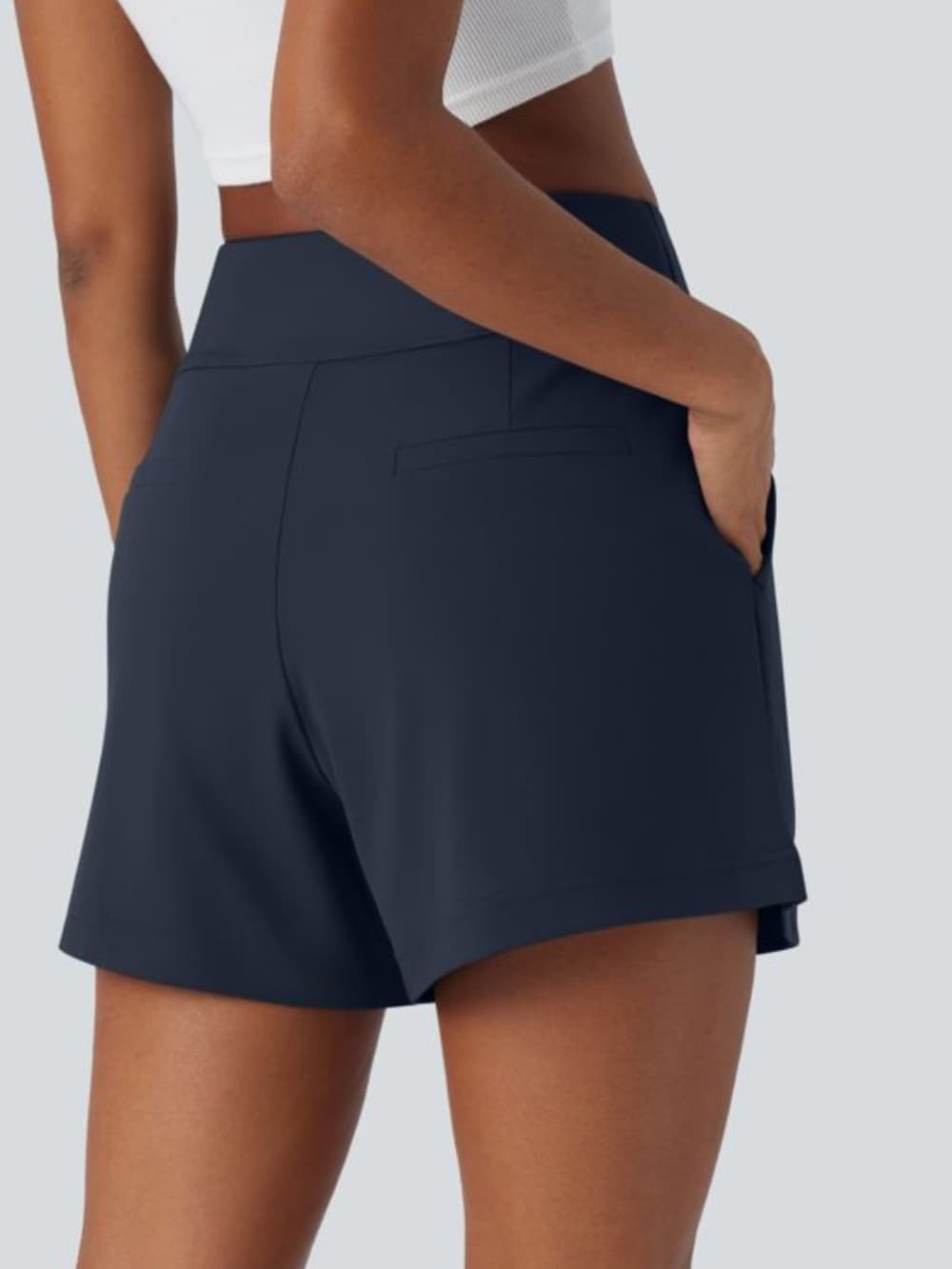NWOT Halara DayStretch High Waisted Work Shorts with Pockets navy