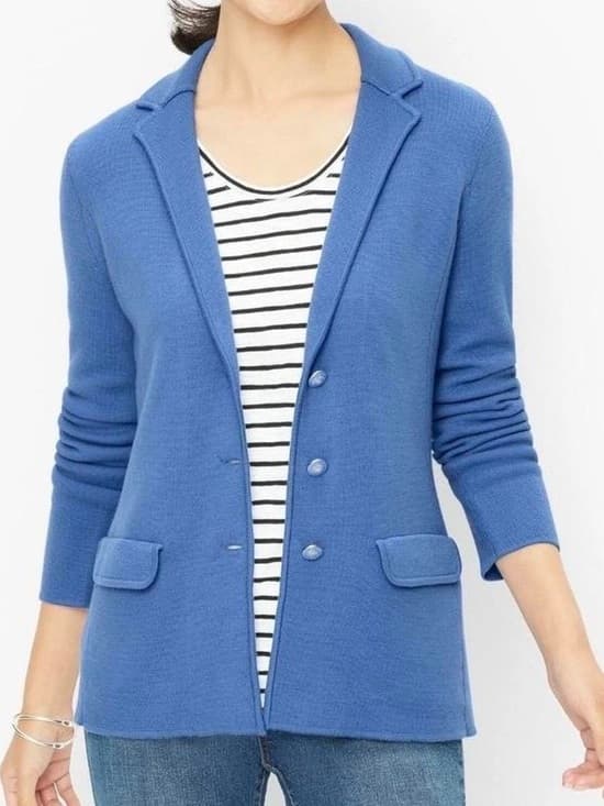 NWT Talbots 100% merino wool blazer blue 1X - Thumbnail 9