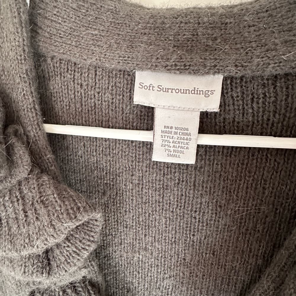 Soft Surroundings La Vie En Rose wool alpaca cardigan - Thumbnail 2