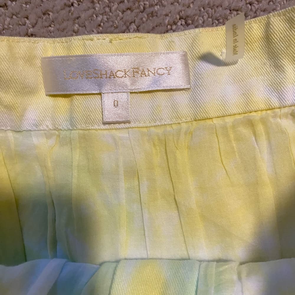 LoveShackFancy Landen denim tie dye skirt 0 - Thumbnail 2