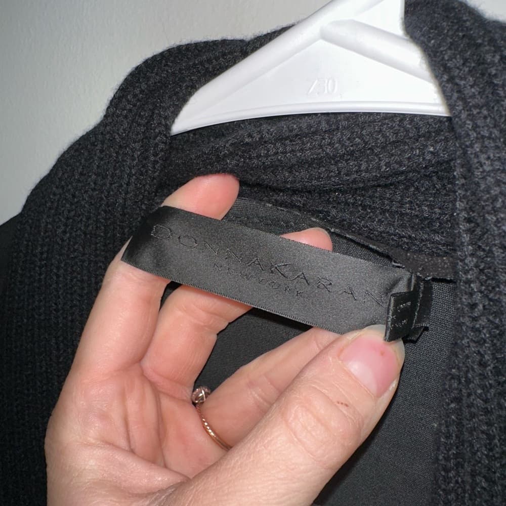 Donna Karan Cashmere Leather cardigan black - Thumbnail 2