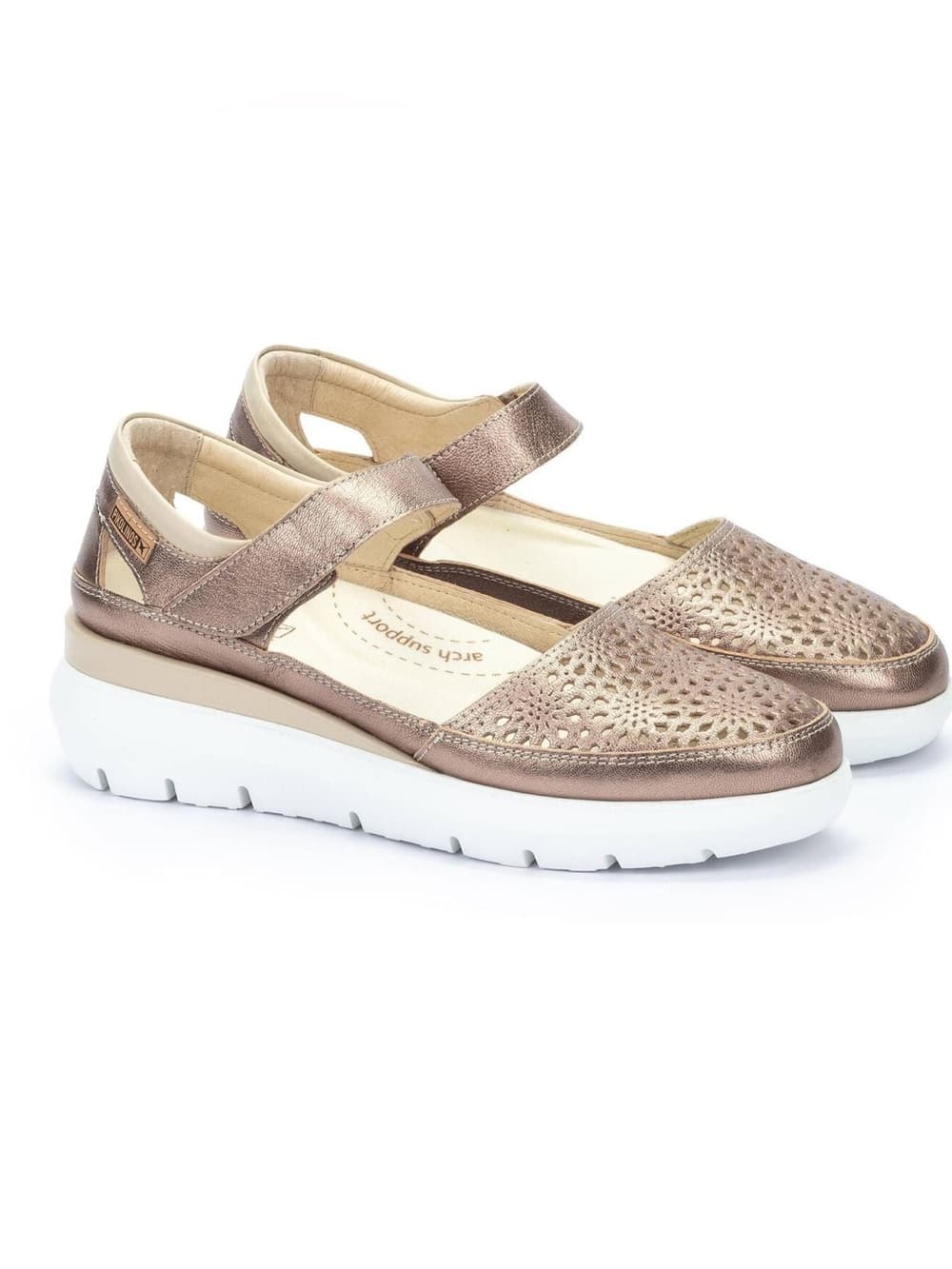 Pikolinos Reuda leather mary jane trainers Stone - Thumbnail 6