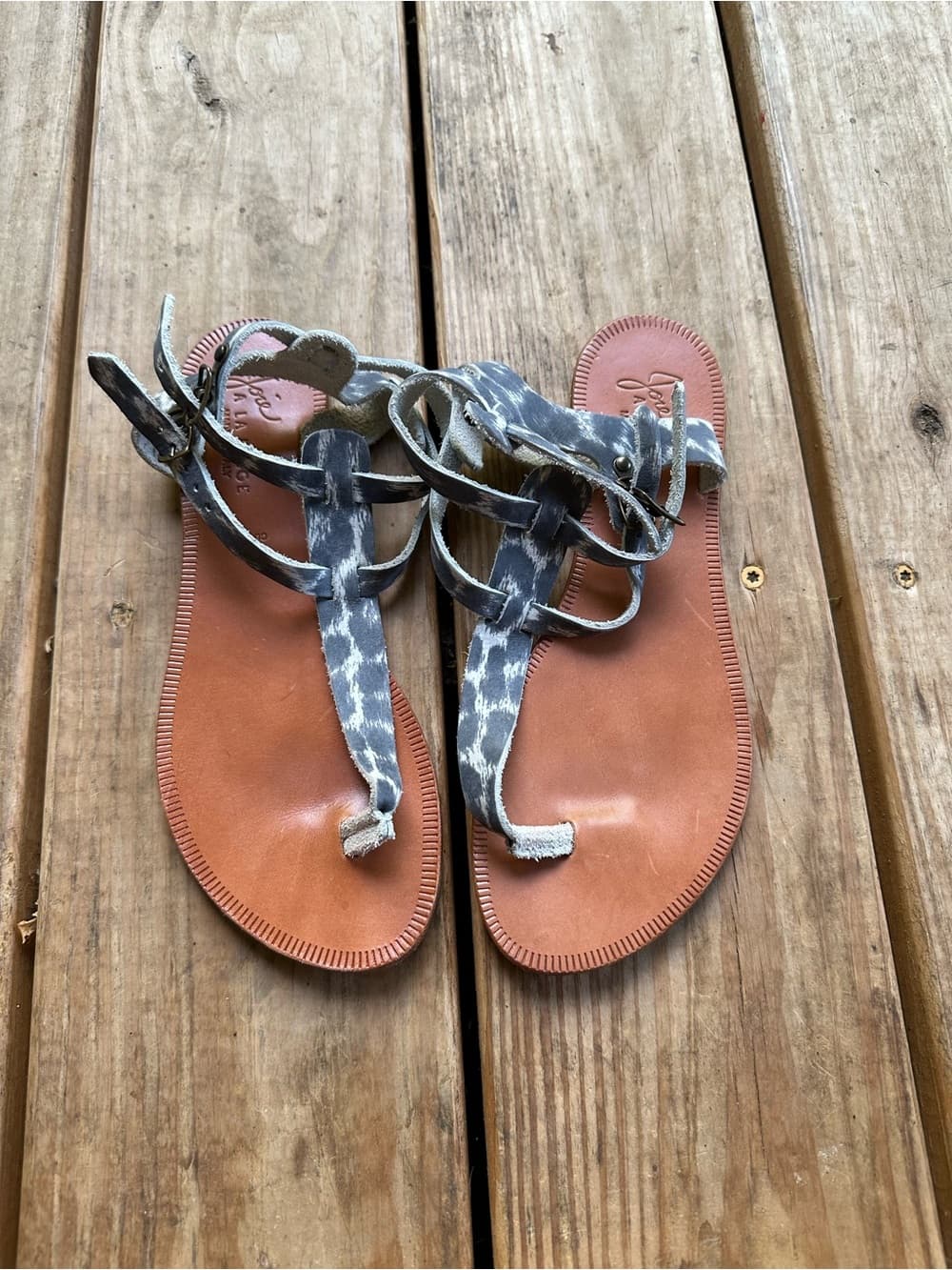 Joie A La Plage t strap leopard print leather sandals