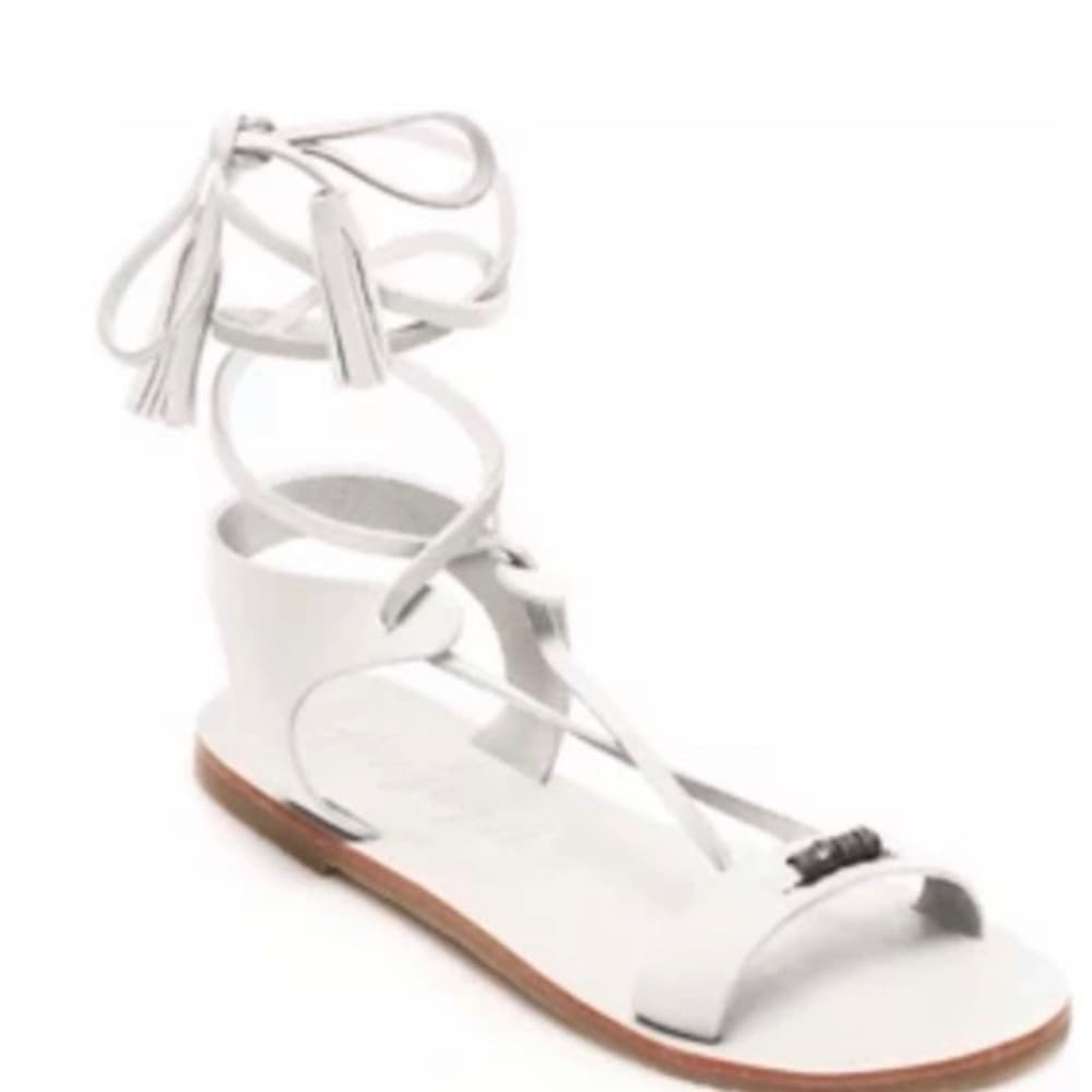 Free People Brynn Marr wrap leather sandals white 36 - Thumbnail 2