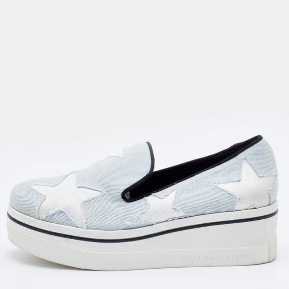 Stella McCartney Binx denim star platform slip-on sneakers - Thumbnail 8